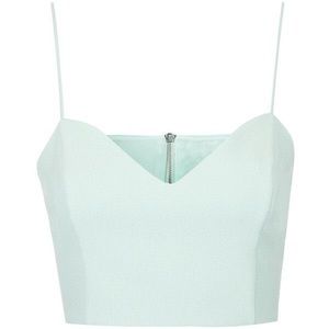 Topshop Mint Green Sweetheart Crop Top, 8/M